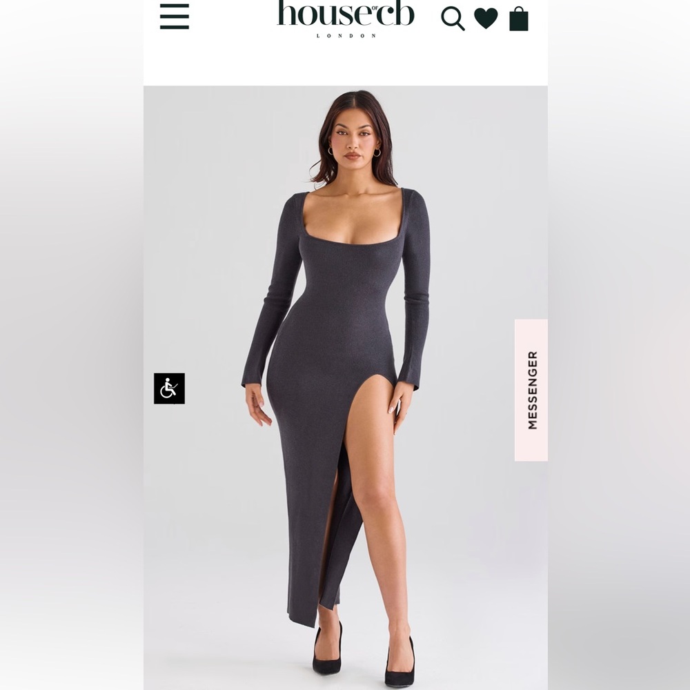 NWT House of CB Tolani dress charcoal color size S